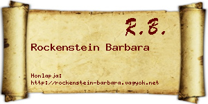 Rockenstein Barbara névjegykártya